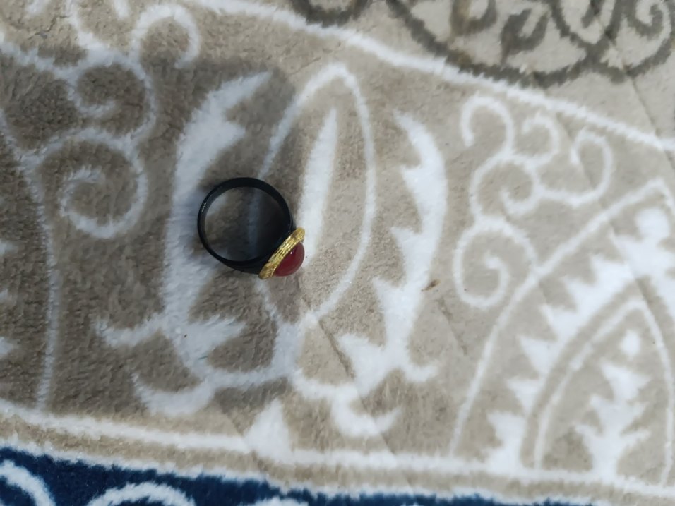 Kırmızı Taşlı Erkek Minimalist Yüzük - Görsel 2