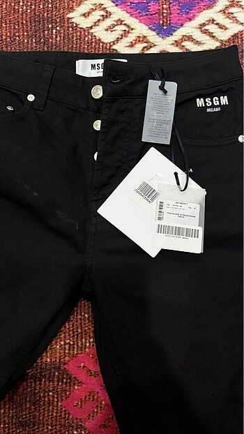 s Beden siyah Renk MSGM baskılı jean y2k beymen