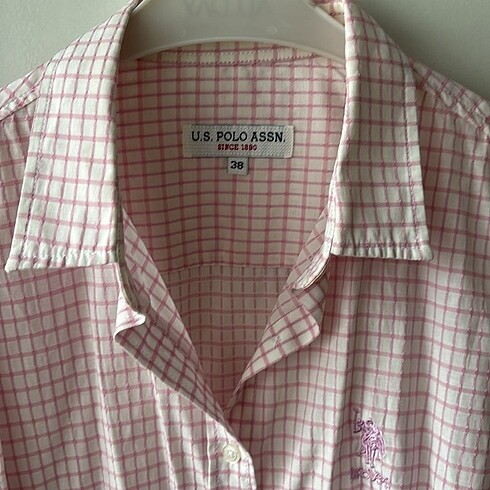 U.s. Polo pembe kareli Gömlek