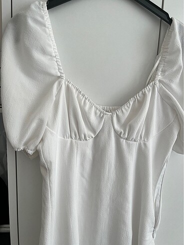 36 Beden H&M beyaz mini elbise