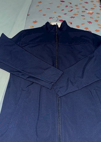 Erkek Lacivert Fermuarlı Midi Ceket