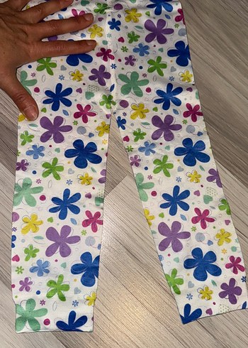 Renkli Çiçek Desenli Kız Tayt - Görsel 3