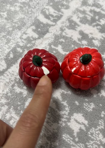 Beden Kırmızı Kabak Şeklinde Mum Seti
