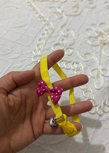 Sarı Renkli Kedi Tasması ve Zil - Görsel 5