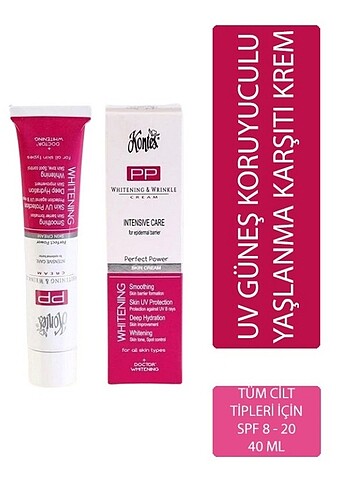 Kontes PP Kırışıklık Giderici UV Filtreli Beyazlatıcı Krem 45ml