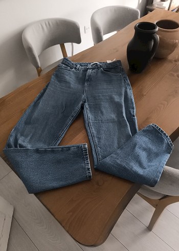 Kadın Gri Denim Bol Kesim Jean