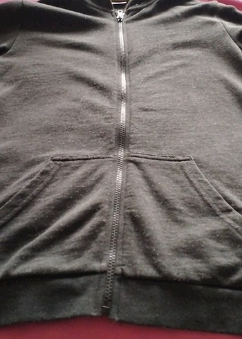 Gri Kapüşonlu Fermuarlı Erkek Sweatshirt temiz kullanıldı - Görsel 4