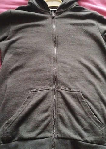 Gri Kapüşonlu Fermuarlı Erkek Sweatshirt temiz kullanıldı - Görsel 3