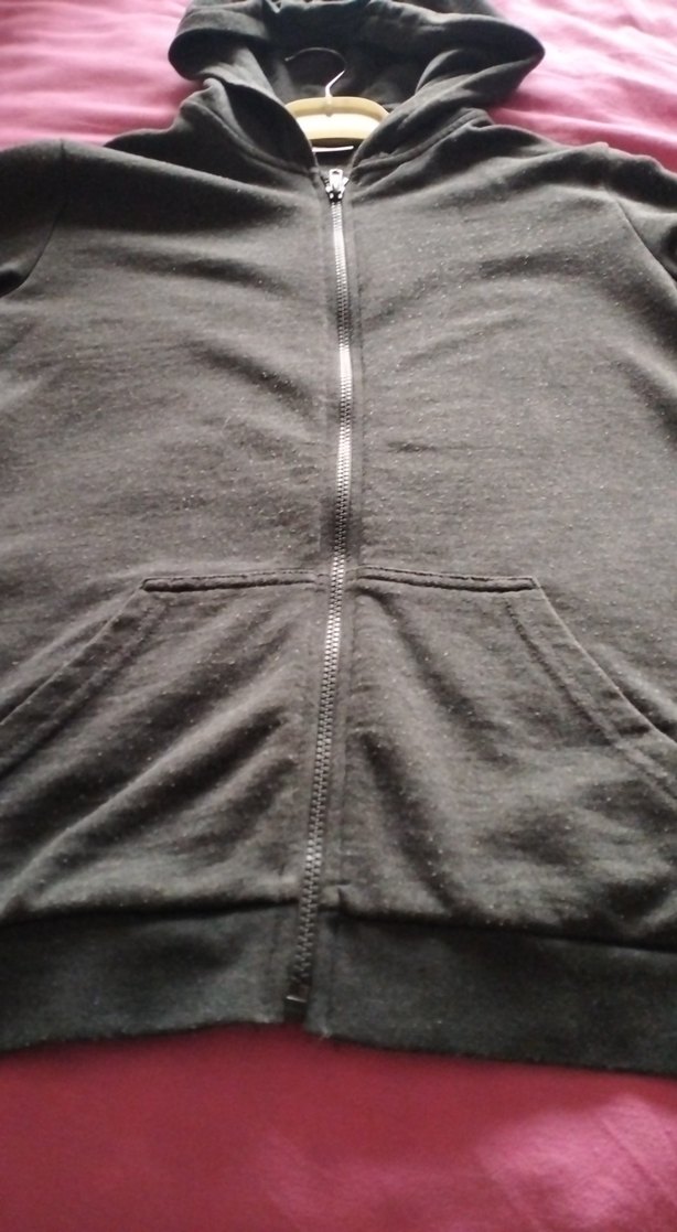 Gri Kapüşonlu Fermuarlı Erkek Sweatshirt temiz kullanıldı - Görsel 4