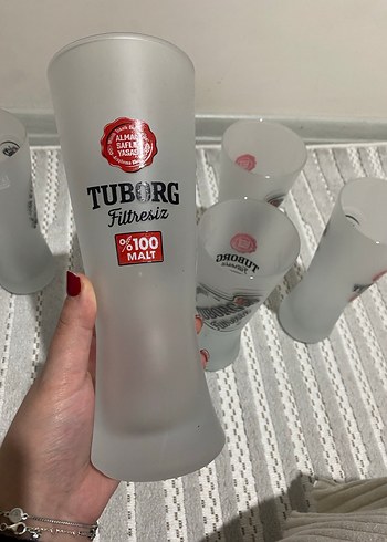 Buzlu Camdan TUBORG Bira Bardakları 6adet fiyatı - Görsel 4