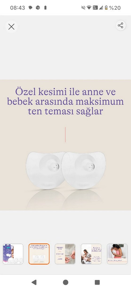 lansinoh göğüs ucu koruyucu 20 mm - Görsel 2