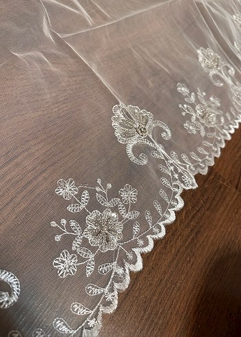 İşlemeli Beyaz Dantel Örtü Seti - Görsel 7