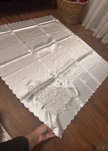 7 Adet İşlemeli Beyaz Bohça Örtüsü Seti - Görsel 9