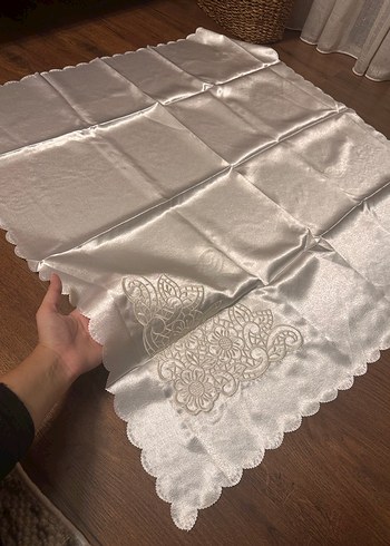 7 Adet İşlemeli Beyaz Bohça Örtüsü Seti - Görsel 12