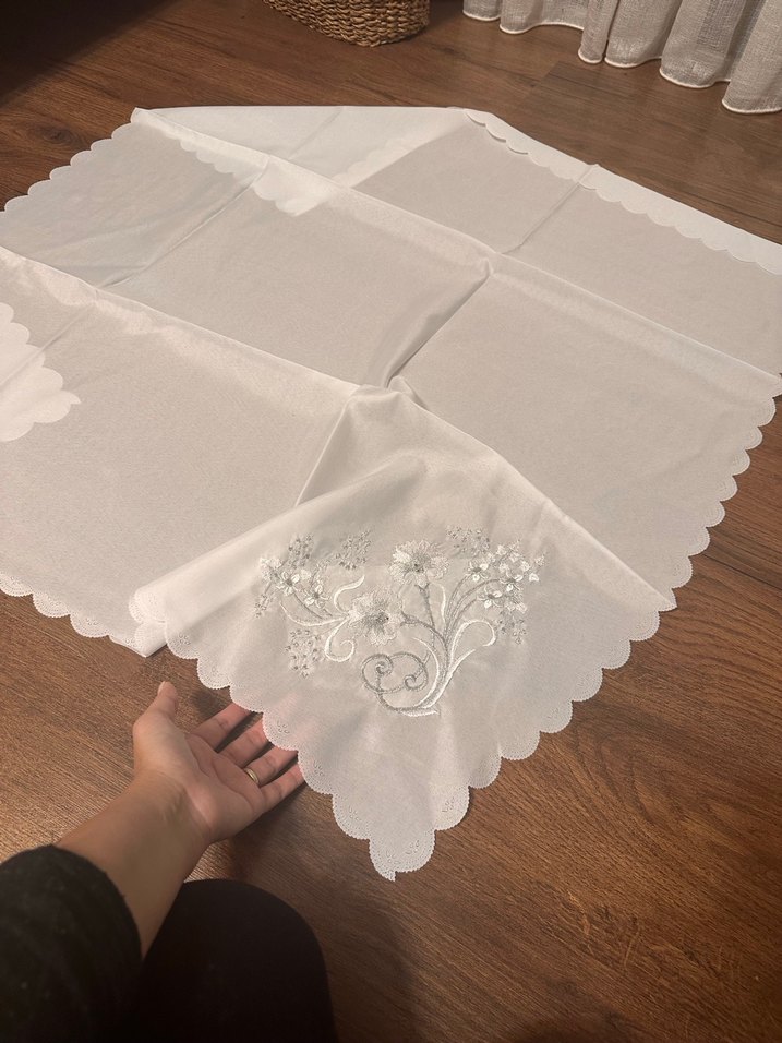 7 Adet İşlemeli Beyaz Bohça Örtüsü Seti - Görsel 3