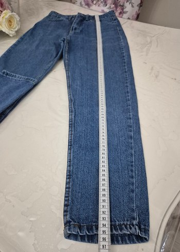 Kadın Mavi Denim Mom Jean - Görsel 4