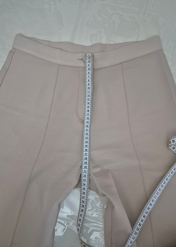 Bej Düğmeli Pamuklu Kadın Pantolon - Görsel 6