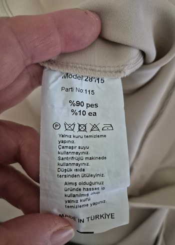 Bej Düğmeli Pamuklu Kadın Pantolon - Görsel 7