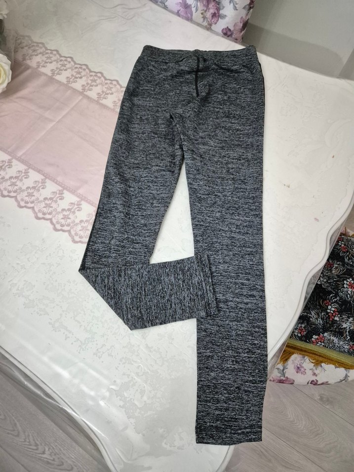 Kadın Gri Spor Tayt Elastik Bel - Görsel 2