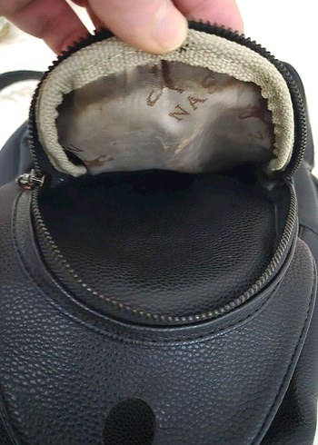 Siyah Deri Rock Punk Sırt Çantası - Görsel 8