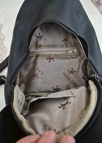 Siyah Deri Rock Punk Sırt Çantası - Görsel 6