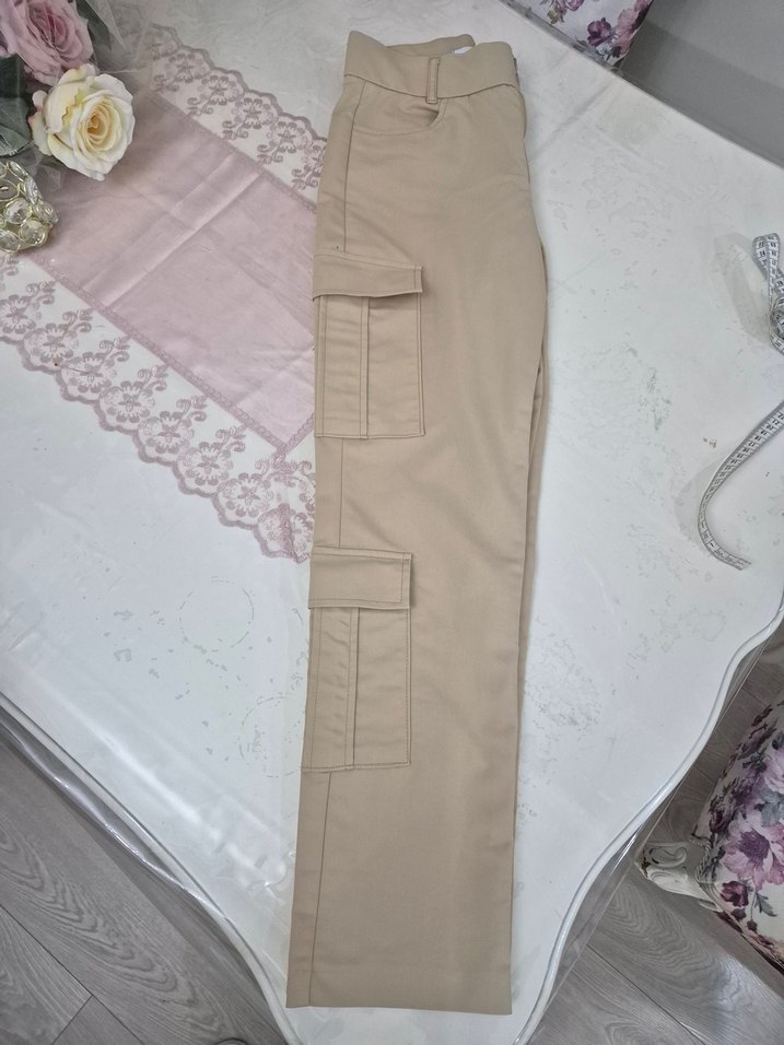 Bej Kadın Kargo Pantolon - Görsel 2