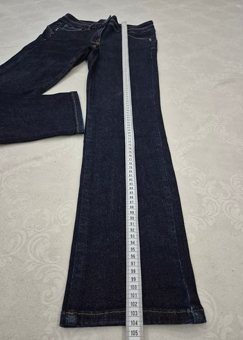 Lacivert Kadın Midi Boy Kot Pantolon - Görsel 4