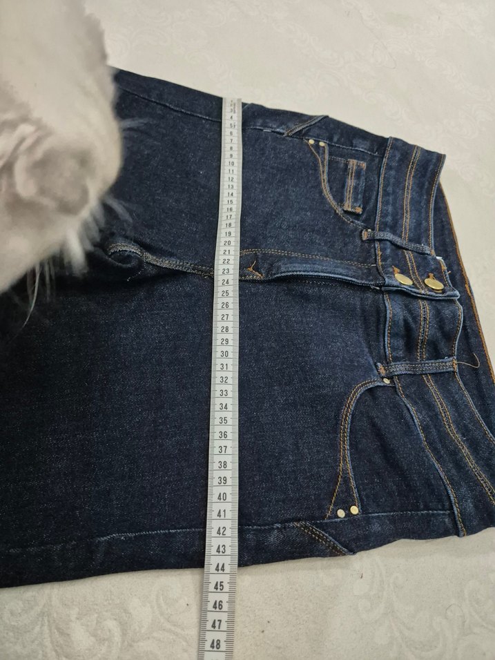 Lacivert Kadın Midi Boy Kot Pantolon - Görsel 3