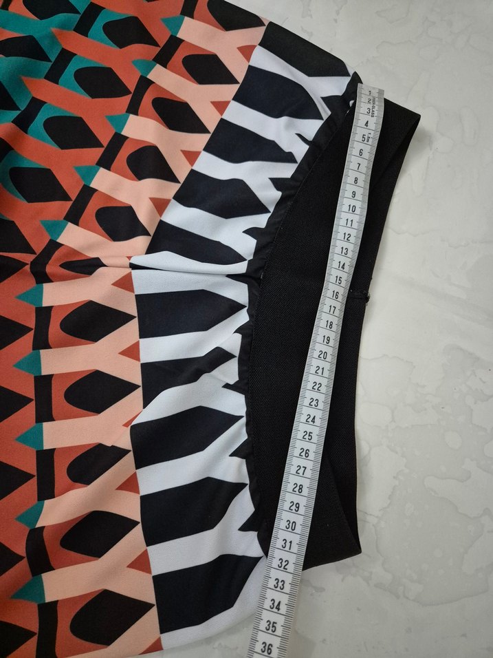 Renkli Desenli Kadın Bol Kesim Kumaş Pantolon - Görsel 2