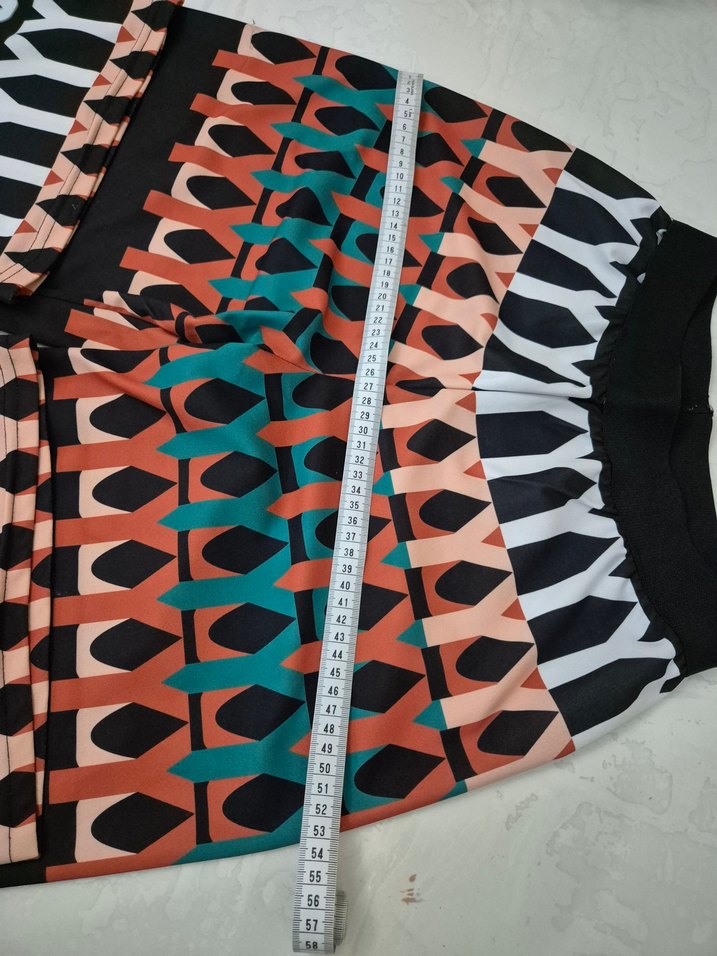 Renkli Desenli Kadın Bol Kesim Kumaş Pantolon - Görsel 3