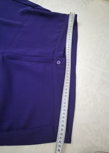 Mor Kadın Salaş Uzun Kumaş Pantolon - Görsel 2