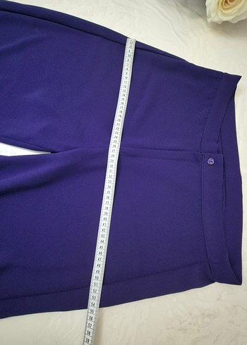 Mor Kadın Salaş Uzun Kumaş Pantolon - Görsel 3