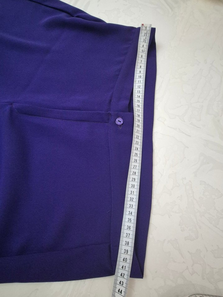 Mor Kadın Salaş Uzun Kumaş Pantolon - Görsel 2