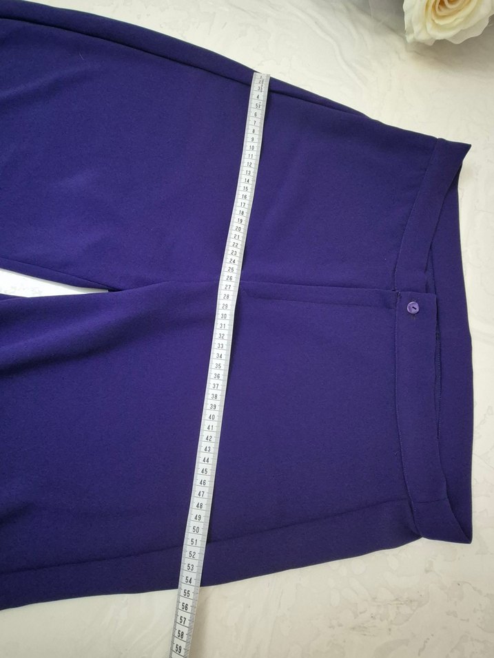 Mor Kadın Salaş Uzun Kumaş Pantolon - Görsel 3