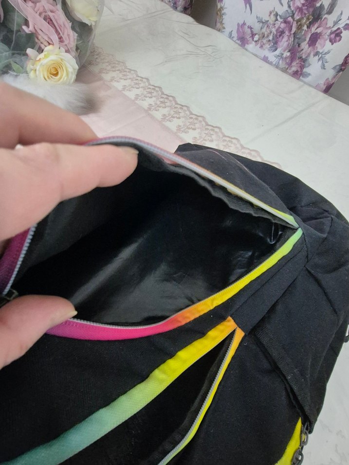 Renkli Fermuarlı Kadın Sırt Çantası - Görsel 4