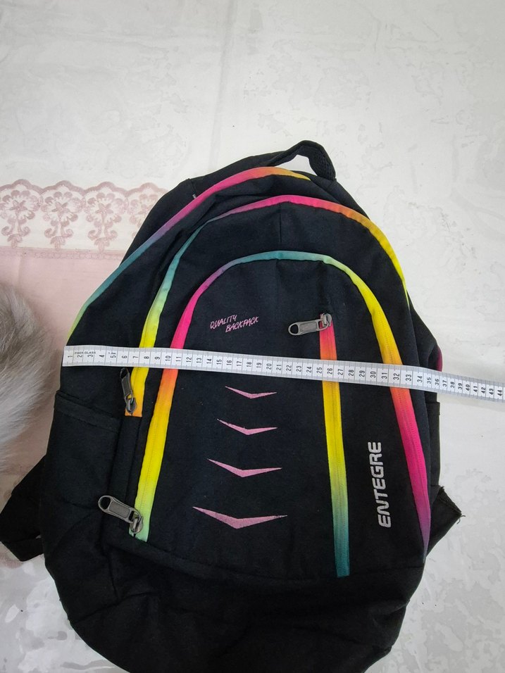 Renkli Fermuarlı Kadın Sırt Çantası - Görsel 3