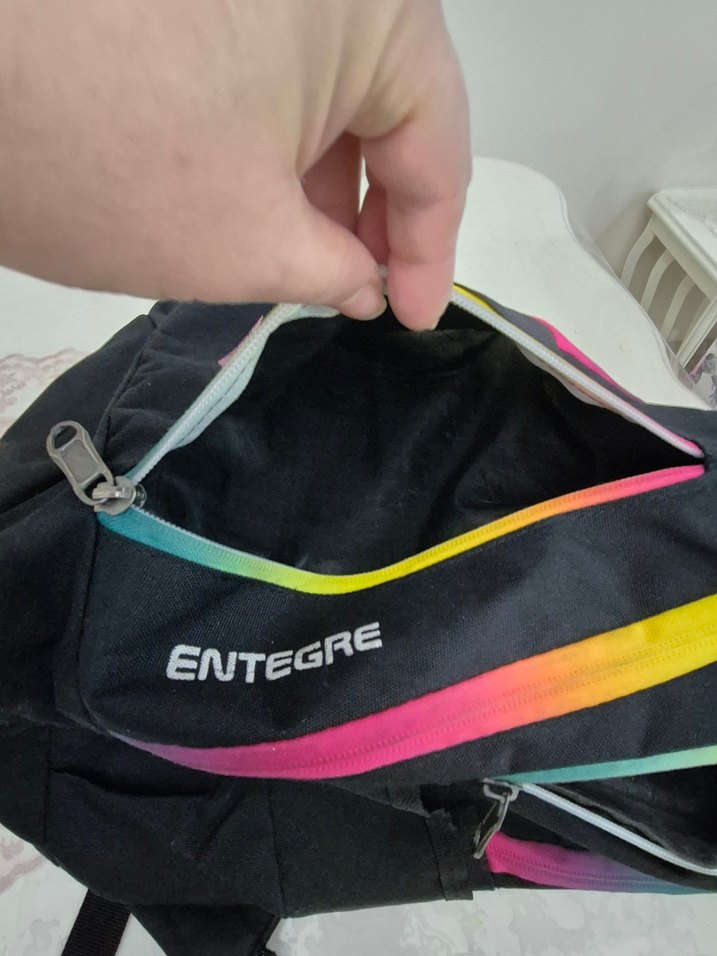 Renkli Fermuarlı Kadın Sırt Çantası - Görsel 5