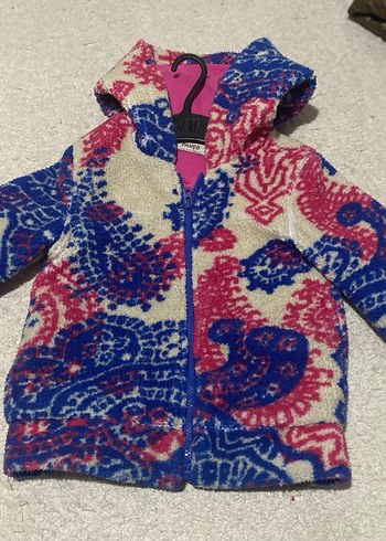 Renkli Kapüşonlu Kız Çocuk Örgü Ceket - Görsel 2