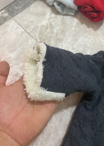 H&M Gri Peluş Bebek Tulumu Kulaklı Kapüşonlu - Görsel 5