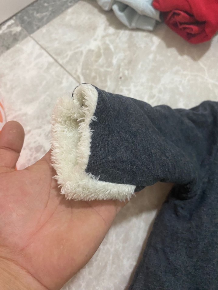 H&M Gri Peluş Bebek Tulumu Kulaklı Kapüşonlu - Görsel 5