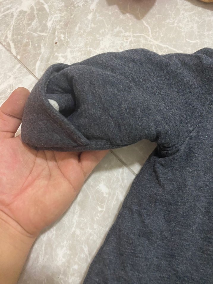 H&M Gri Peluş Bebek Tulumu Kulaklı Kapüşonlu - Görsel 4