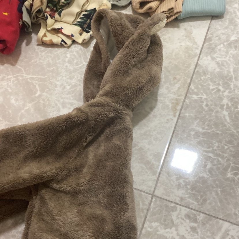 Kapüşonlu Erkek Çocuk Kahverengi Kürklü Mont - Görsel 2