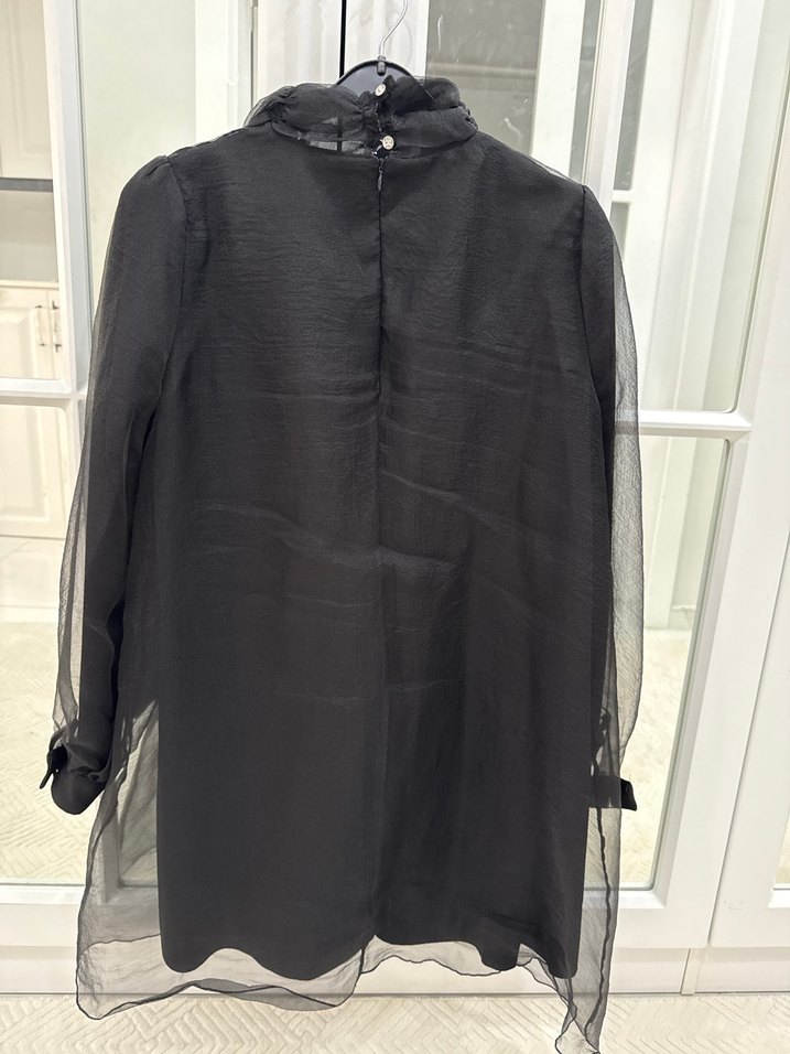 Siyah Uzun Kollu Boğazlı Mini Tunik - Görsel 5