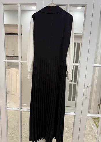 Kadın Siyah Piliseli Uzun Elbise - Görsel 8