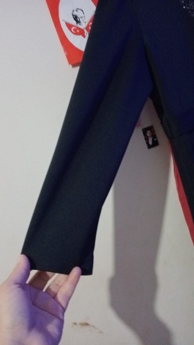 Uzun Kollu  Kadın Abiye Elbise - Görsel 3