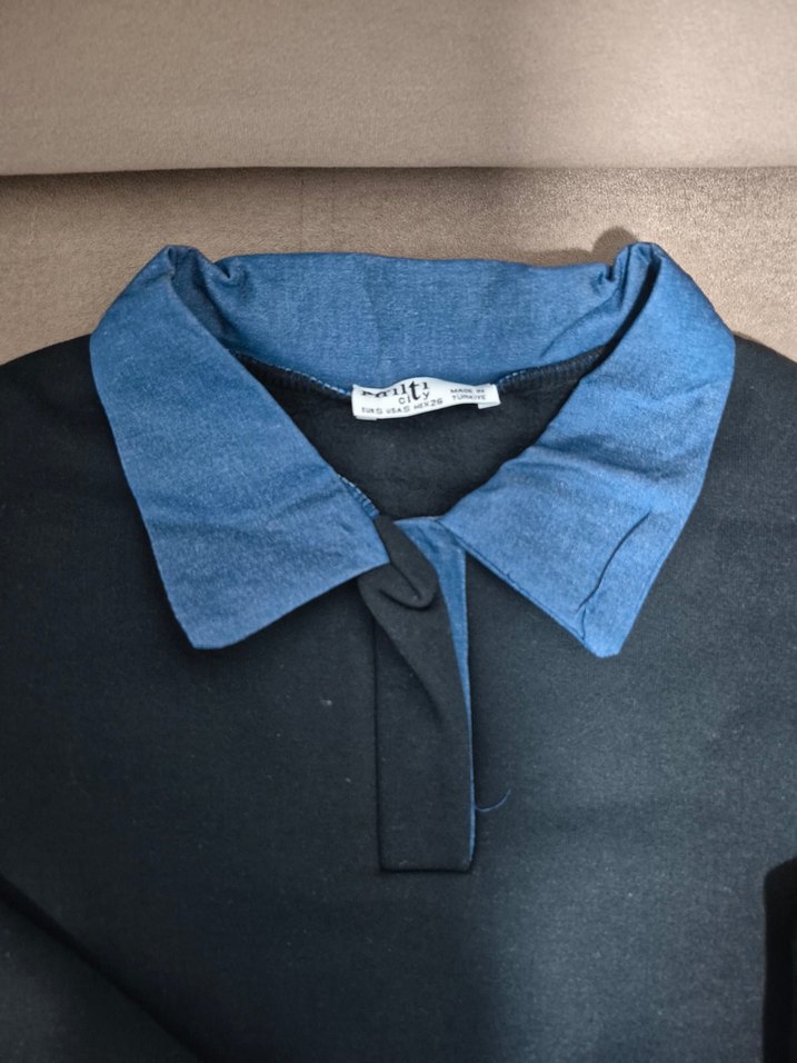 gömlek yaka Kadın Sweatshirt - Görsel 2