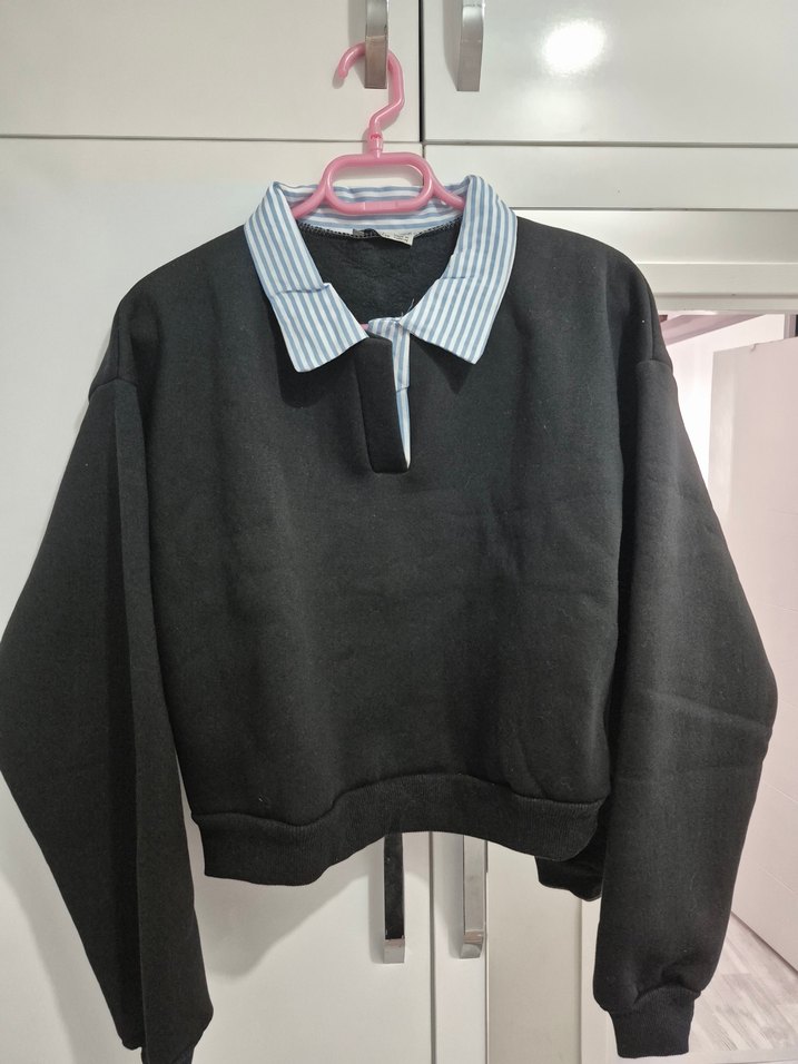 Siyah Kadın Sweatshirt - Görsel 2