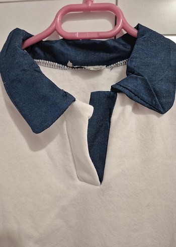 gömlek yaka Beyaz Kadın Sweatshirt - Görsel 2