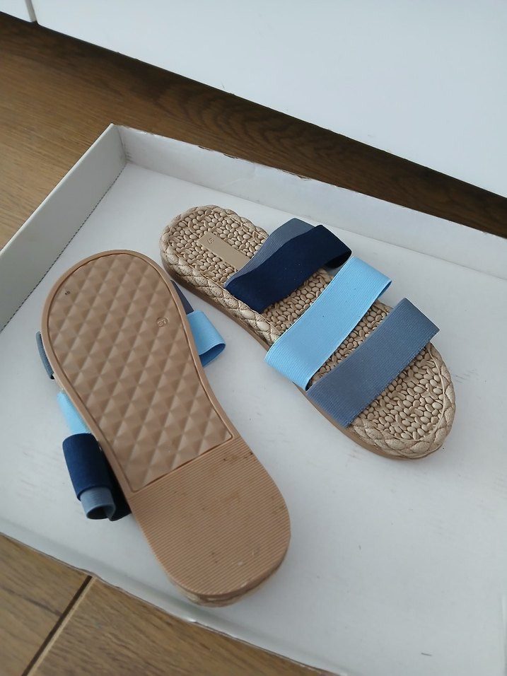 Mavi Elastik Bantlı 37 Numara Kadın Sandalet - Görsel 2