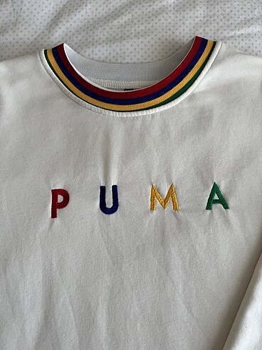 l Beden Renkli Puma Yazılı Sweatshirt